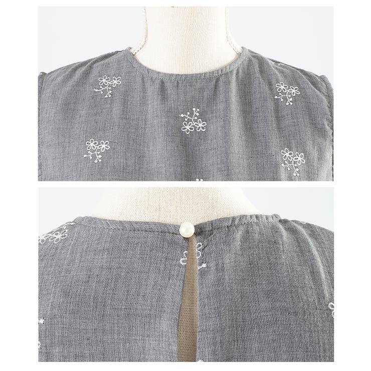 華やかさと品を兼ね備えたミニフラワー刺繍のペプラムトップス レディース ファッシ… | Sawa a la mode | 詳細画像23 