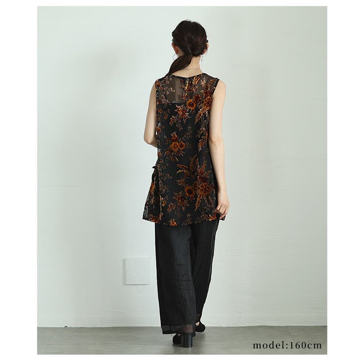 オシャレが惹き立つ艶めくベロアのヴィンテージフラワーチュニック レディース ファ… | Sawa a la mode | 詳細画像16 
