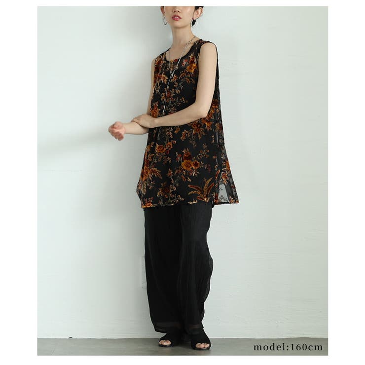 オシャレが惹き立つ艶めくベロアのヴィンテージフラワーチュニック レディース ファ… | Sawa a la mode | 詳細画像19 