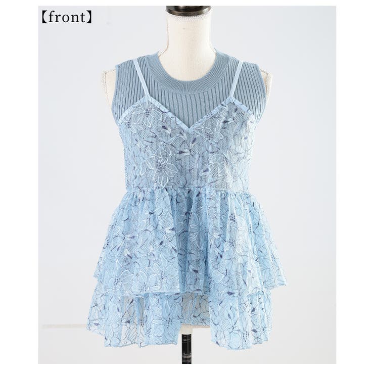 レイヤードでサマになるフラワーレースキャミソール＆リブニット2点セット レディー… | Sawa a la mode | 詳細画像21 