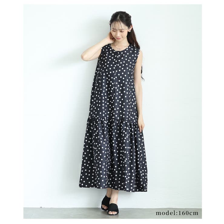 1枚でサマになる大人可愛いフロッキードットノースリーブワンピース レディース | Sawa a la mode | 詳細画像15 