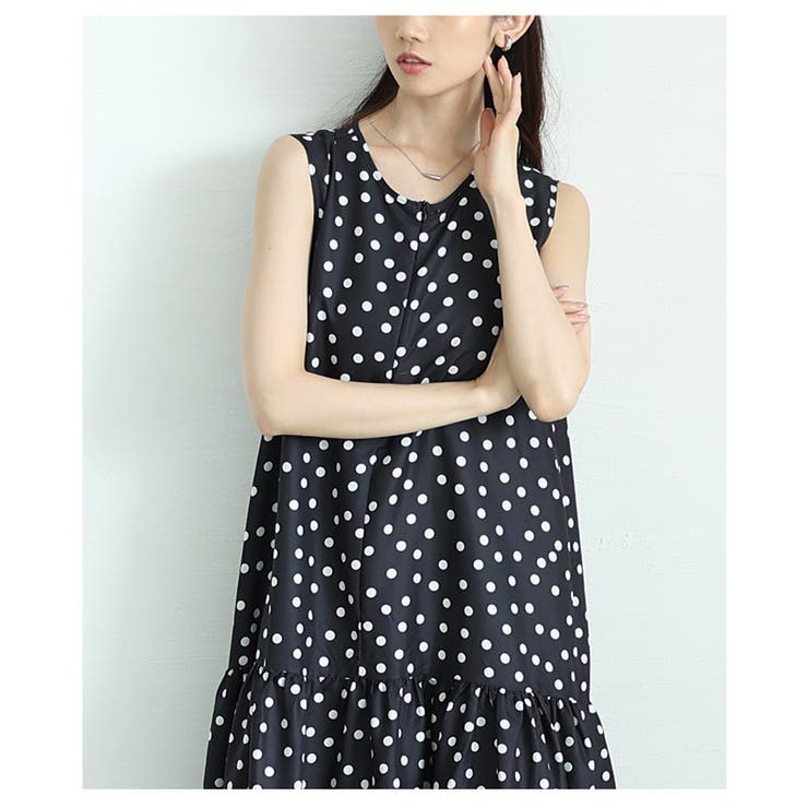 1枚でサマになる大人可愛いフロッキードットノースリーブワンピース レディース | Sawa a la mode | 詳細画像18 