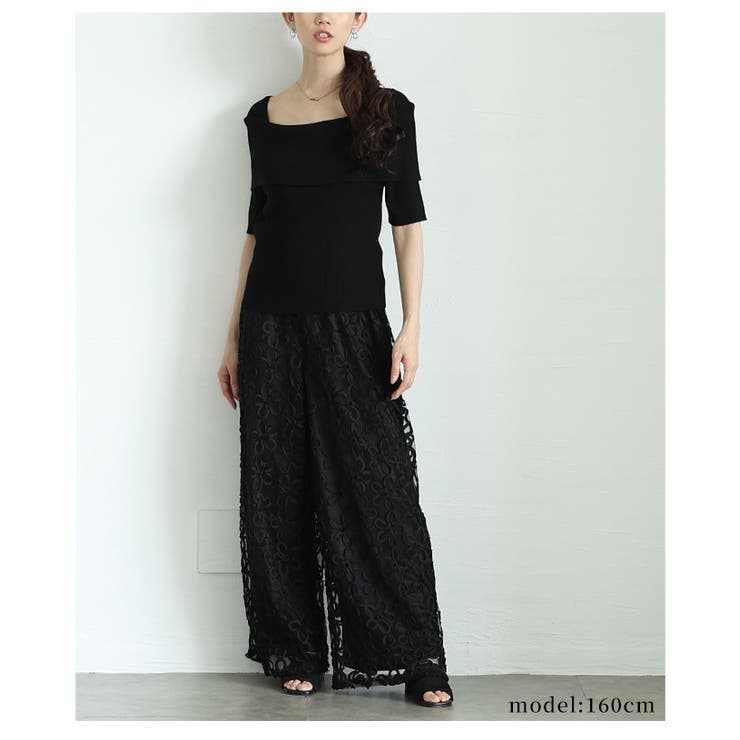 オフショルリブニット半袖トップス レディース ファッション | Sawa a la mode | 詳細画像10 