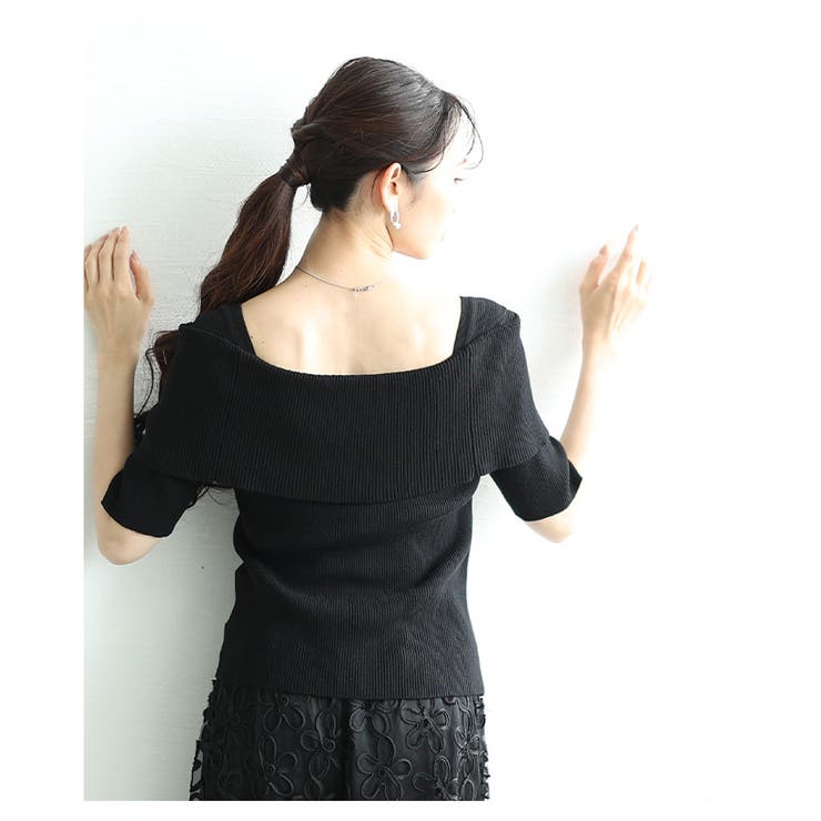 オフショルリブニット半袖トップス レディース ファッション | Sawa a la mode | 詳細画像11 