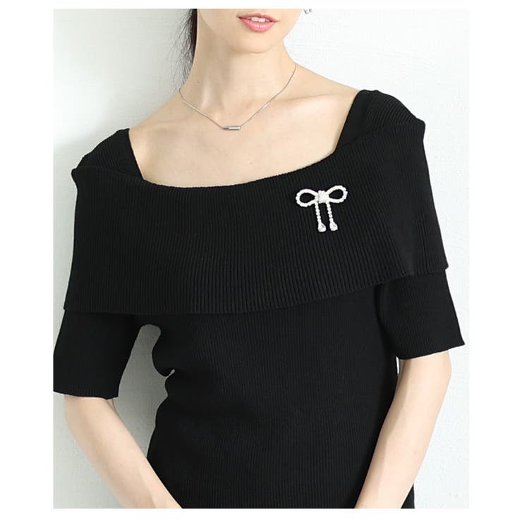 オフショルリブニット半袖トップス レディース ファッション | Sawa a la mode | 詳細画像13 