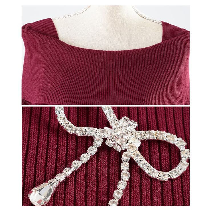 オフショルリブニット半袖トップス レディース ファッション | Sawa a la mode | 詳細画像23 