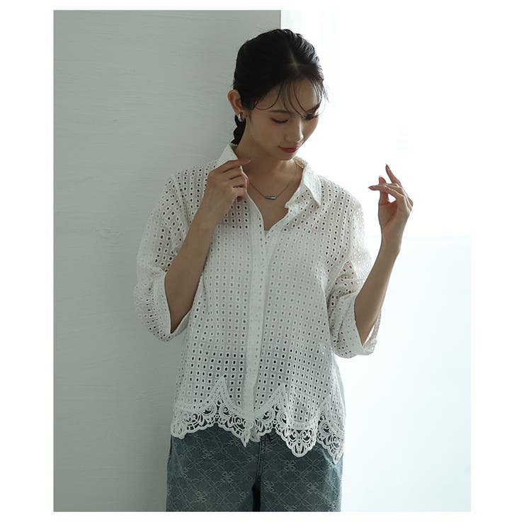 smoothmood エレガント レース シャツ トップス smoothmood エレガント レース シャツ トップス smoothmood