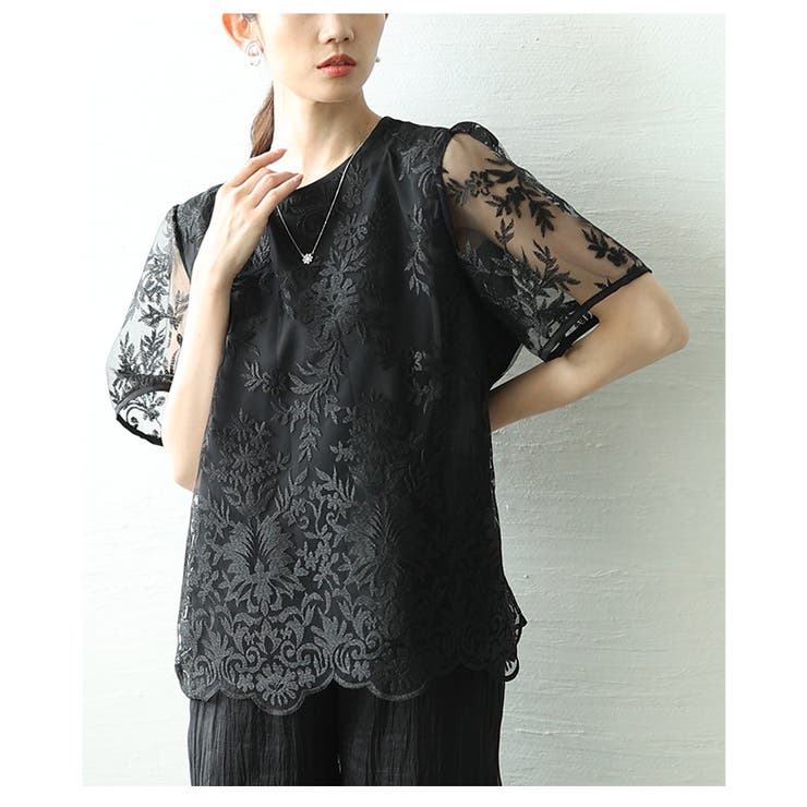 刺繍ベールシアーブラウス【8月14日20時販売新作】