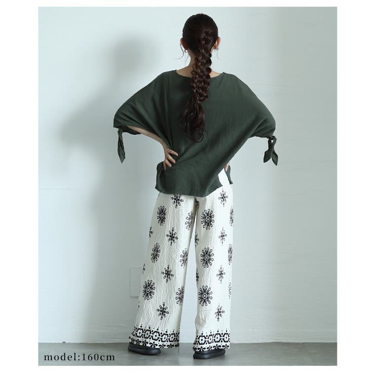 エスニックな雰囲気を纏うリラクシーな刺繍ワイドパンツ レディース ファッション | Sawa a la mode | 詳細画像17 