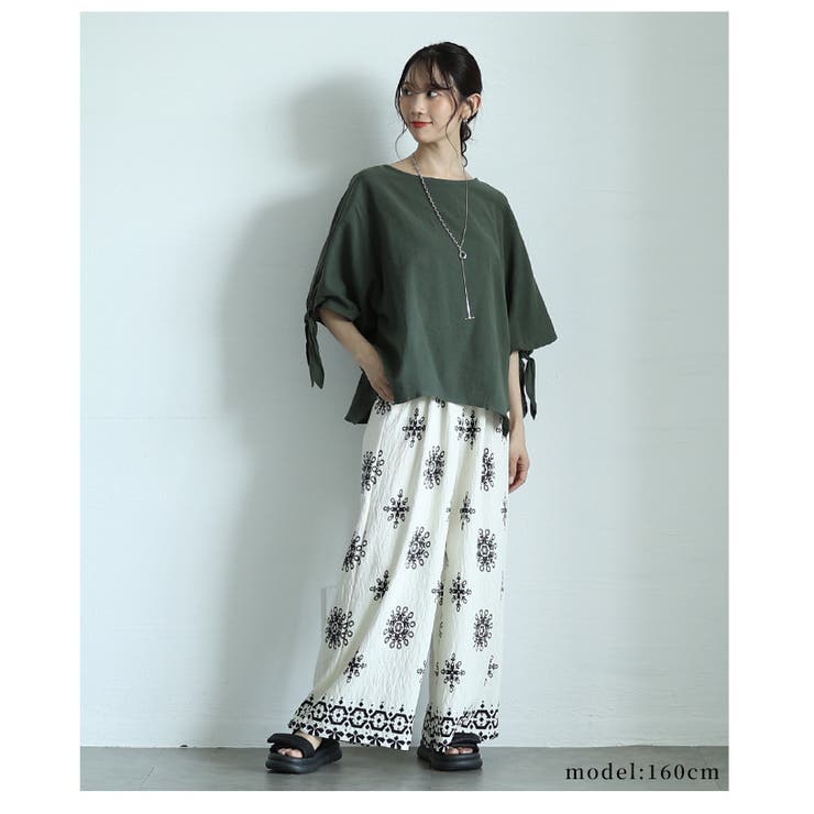エスニックな雰囲気を纏うリラクシーな刺繍ワイドパンツ レディース ファッション | Sawa a la mode | 詳細画像20 