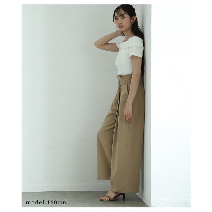 ベルト付タックワイドパンツ【8月23日20時販売新作】