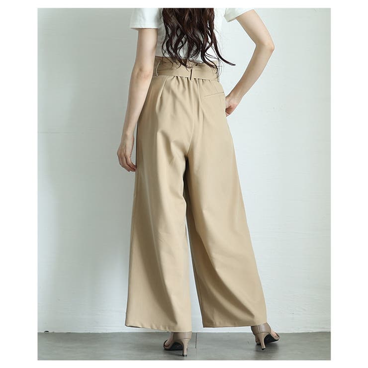 ベルト付タックワイドパンツ【8月23日20時販売新作】