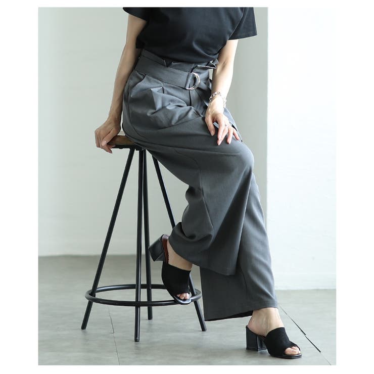 ベルト付タックワイドパンツ【8月23日20時販売新作】