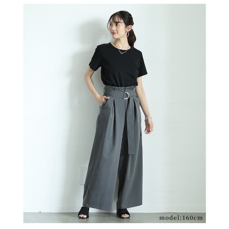 ベルト付タックワイドパンツ【8月23日20時販売新作】