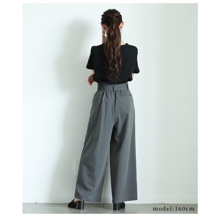 ベルト付タックワイドパンツ【8月23日20時販売新作】