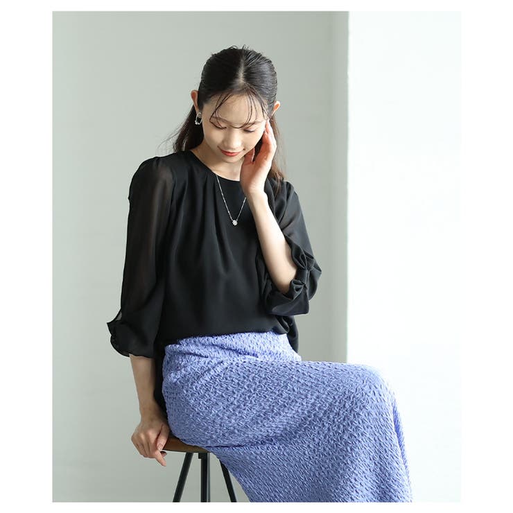 袖口リボンモチーフシフォンブラウス レディース ファッション | Sawa a la mode | 詳細画像5 
