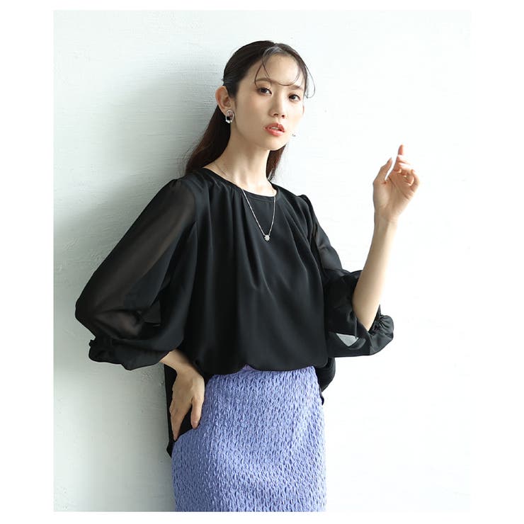 袖口リボンモチーフシフォンブラウス レディース ファッション | Sawa a la mode | 詳細画像9 
