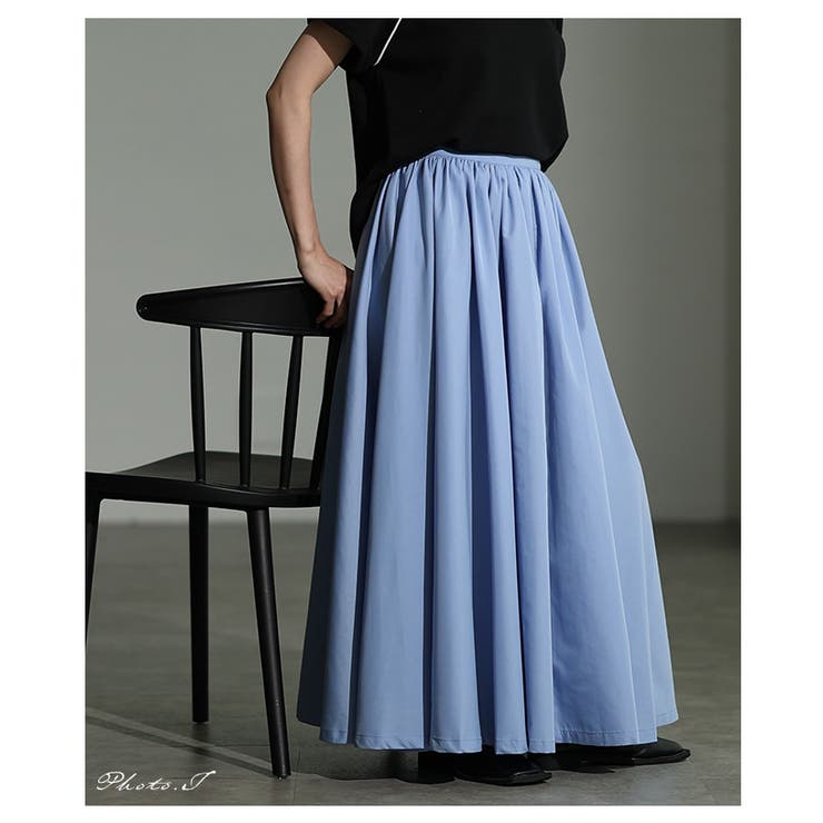 大人の洗練さと余裕漂うブロードギャザーフレアロングスカート レディース ファッシ… | Sawa a la mode | 詳細画像2 