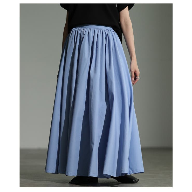 大人の洗練さと余裕漂うブロードギャザーフレアロングスカート レディース ファッシ… | Sawa a la mode | 詳細画像8 