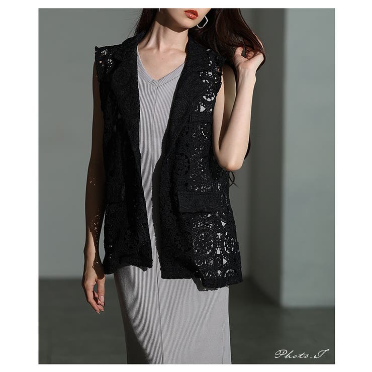 スタイルに深みが増す総レースジレジャケット レディース ファッション | Sawa a la mode | 詳細画像2 