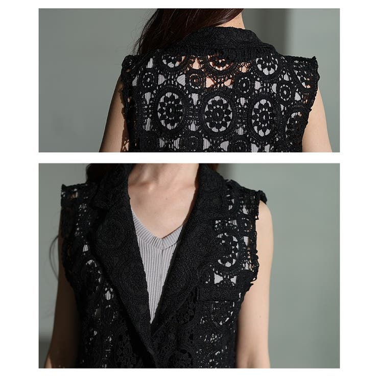 スタイルに深みが増す総レースジレジャケット レディース ファッション | Sawa a la mode | 詳細画像5 