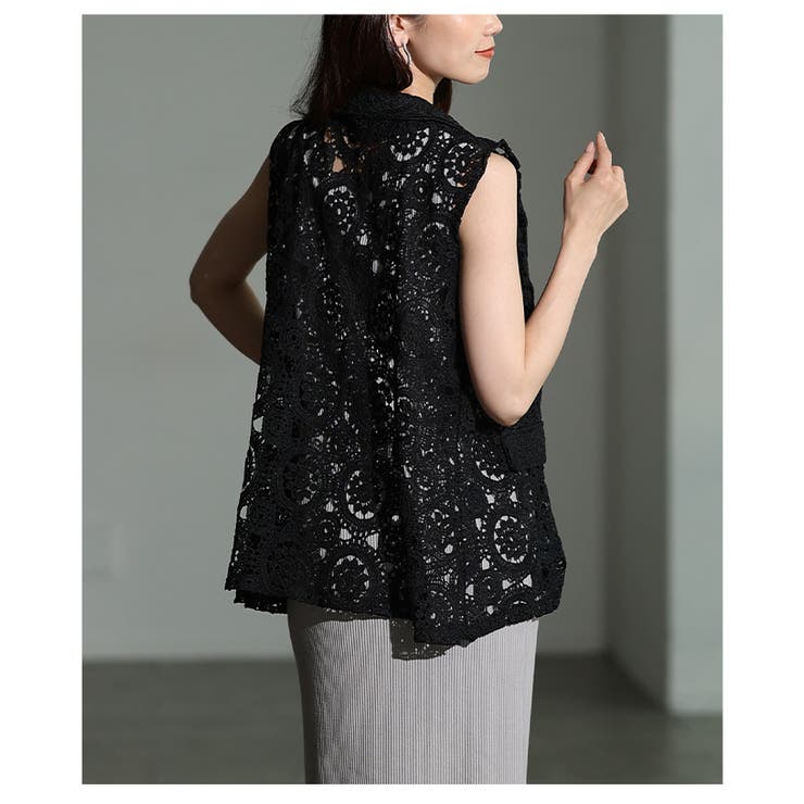 スタイルに深みが増す総レースジレジャケット レディース ファッション | Sawa a la mode | 詳細画像8 