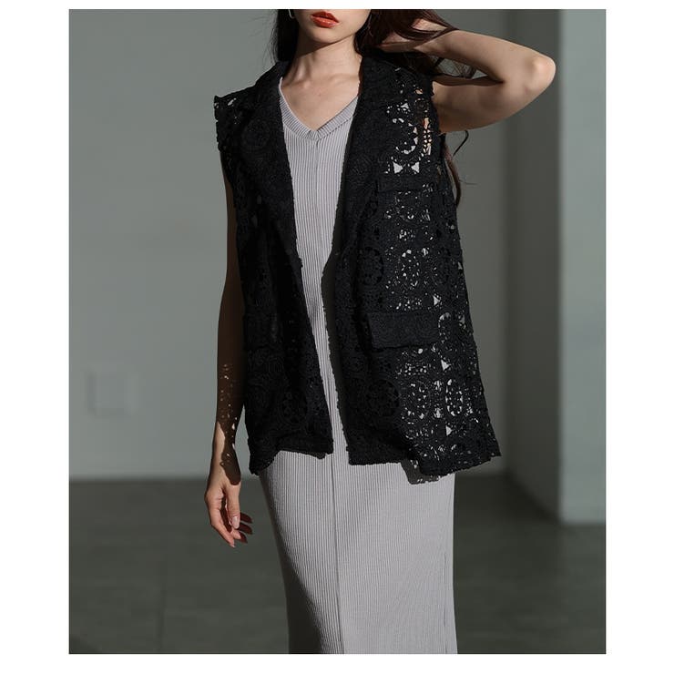 スタイルに深みが増す総レースジレジャケット レディース ファッション | Sawa a la mode | 詳細画像22 