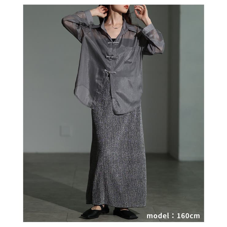 絶妙ニュアンス飾るチャイナボタン風シアーシャツ レディース ファッション | Sawa a la mode | 詳細画像7 