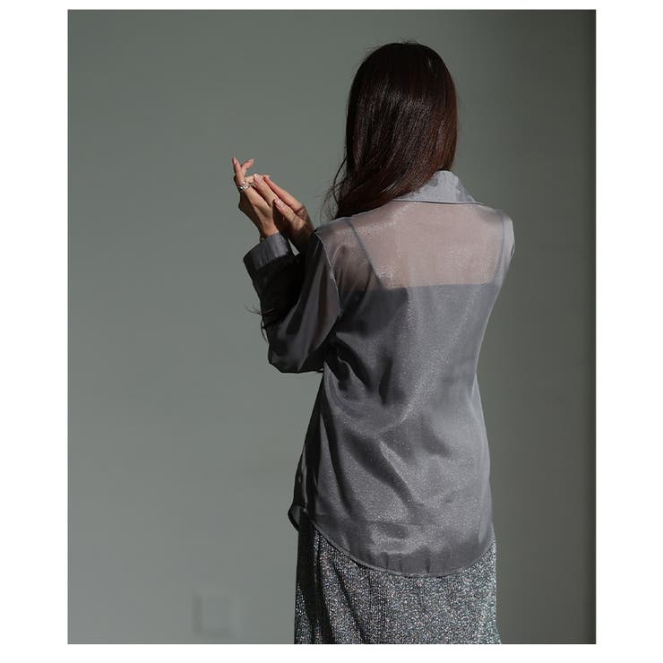 絶妙ニュアンス飾るチャイナボタン風シアーシャツ レディース ファッション | Sawa a la mode | 詳細画像20 