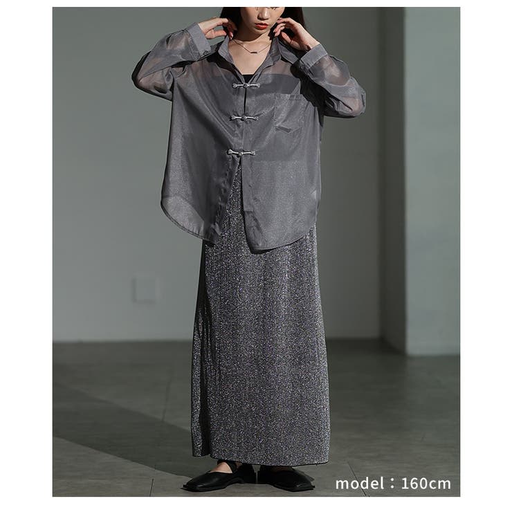 絶妙ニュアンス飾るチャイナボタン風シアーシャツ レディース ファッション | Sawa a la mode | 詳細画像22 