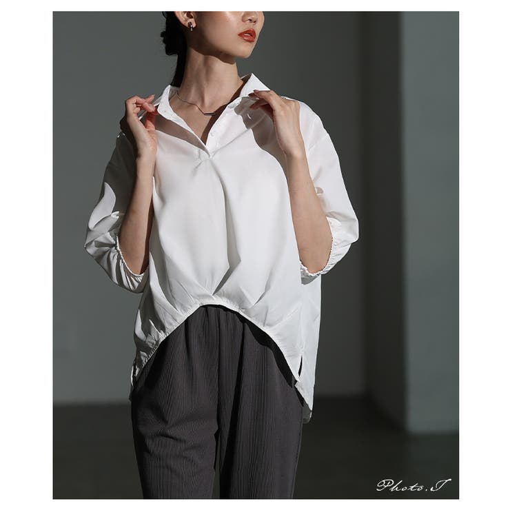 目を惹く存在感を生む裾タック変形シルエットブラウス レディース ファッション | Sawa a la mode | 詳細画像2 