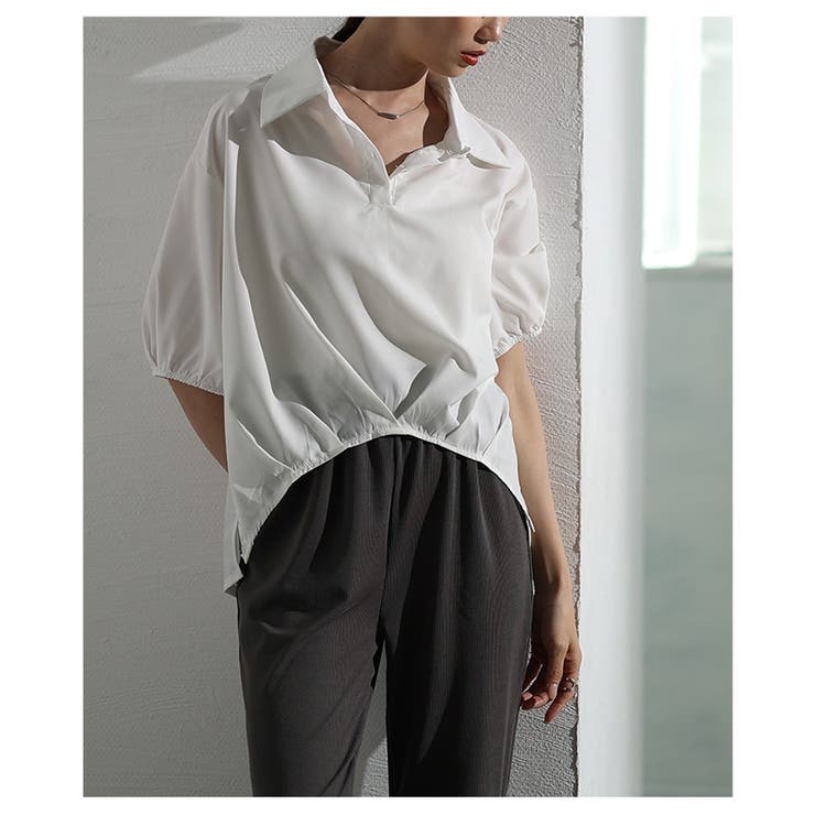 目を惹く存在感を生む裾タック変形シルエットブラウス レディース ファッション | Sawa a la mode | 詳細画像4 