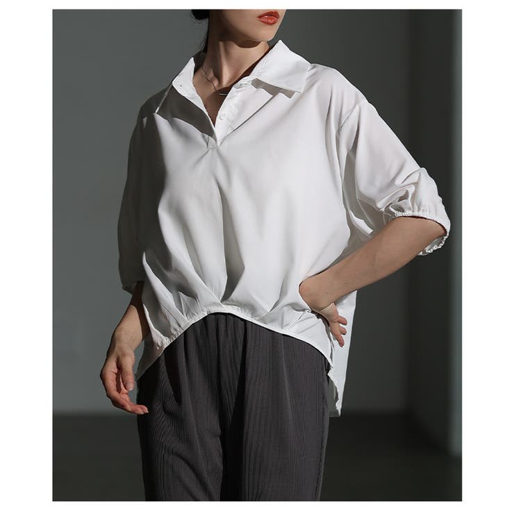 目を惹く存在感を生む裾タック変形シルエットブラウス レディース ファッション | Sawa a la mode | 詳細画像14 