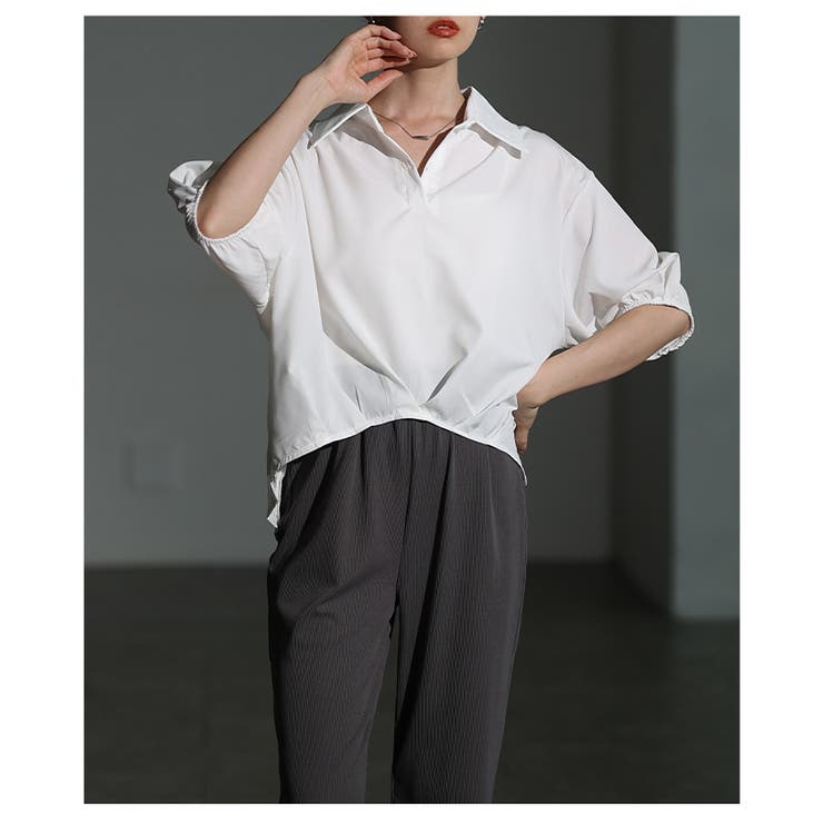 目を惹く存在感を生む裾タック変形シルエットブラウス レディース ファッション | Sawa a la mode | 詳細画像18 