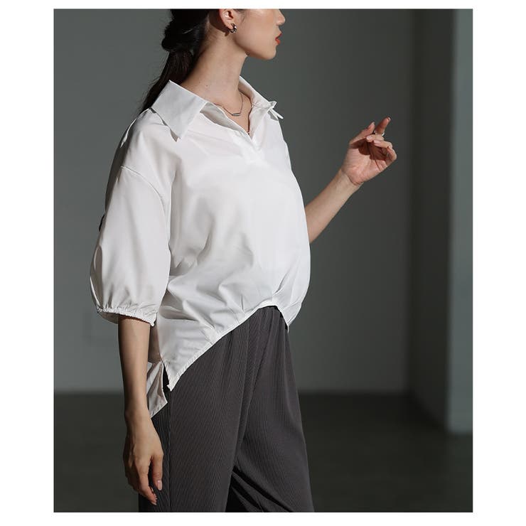 目を惹く存在感を生む裾タック変形シルエットブラウス レディース ファッション | Sawa a la mode | 詳細画像19 