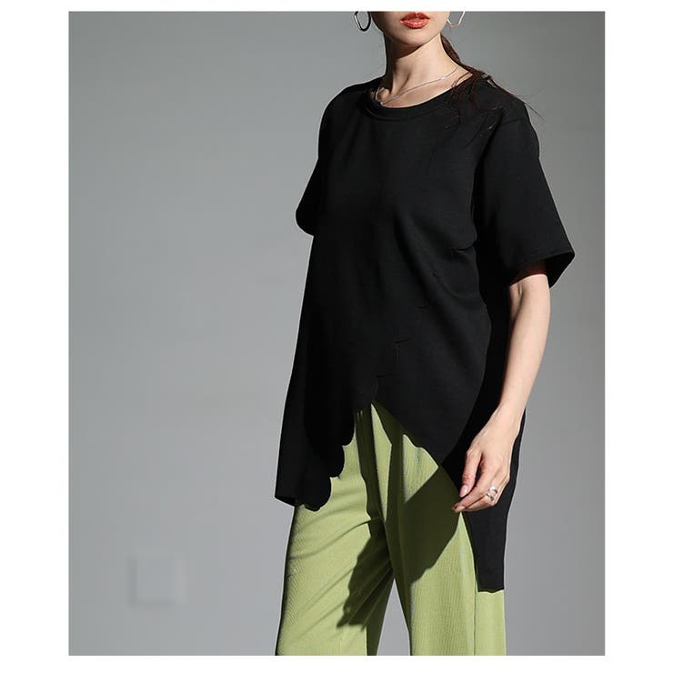 スカラップカットアシンメトリーカットソーチュニック レディース ファッション | Sawa a la mode | 詳細画像22 