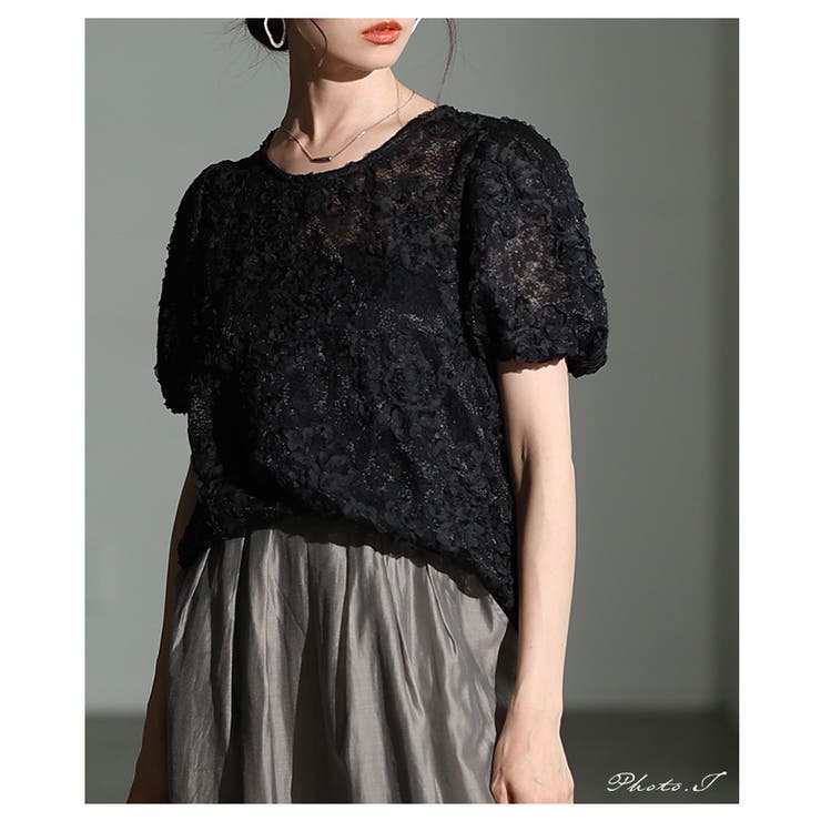 日常を彩る花柄風コード刺繍レースシアーブラウス レディース ファッション | Sawa a la mode | 詳細画像2 