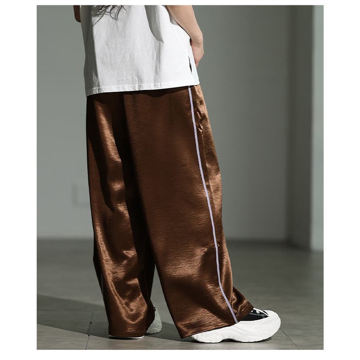 格上げするサイドラインサテンイージーワイドパンツ レディース ファッション | Sawa a la mode | 詳細画像20 