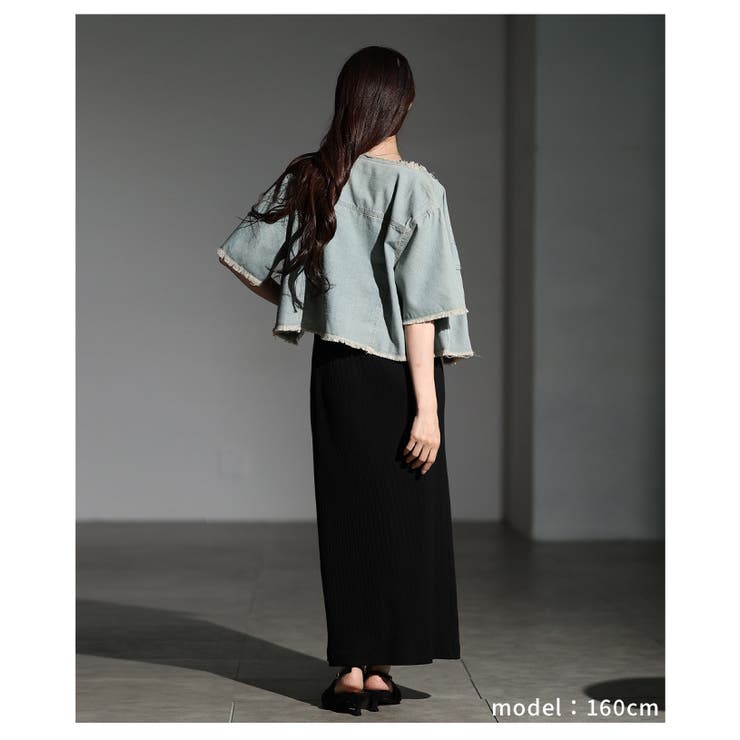 大人が似合うエレガントフリンジデニムジャケット レディース ファッション | Sawa a la mode | 詳細画像18 