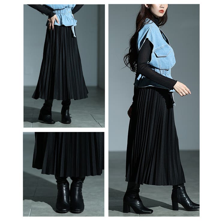 歩くたびに揺れるミディアムプリーツスカート レディース ファッション | Sawa a la mode | 詳細画像17 