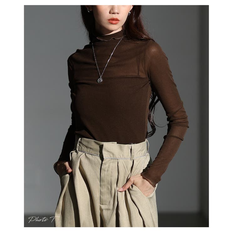 着こなしの幅が広がるメッシュシアートップス レディース ファッション | Sawa a la mode | 詳細画像2 