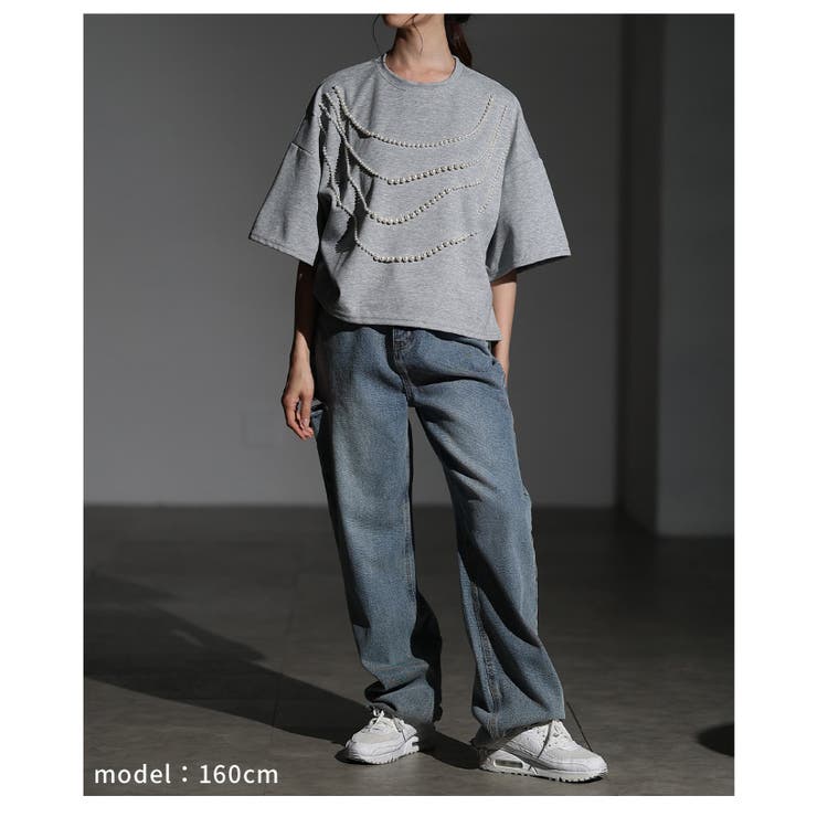 ネックレスのように艶めき輝くパール付きカットソー レディース ファッション | Sawa a la mode | 詳細画像13 