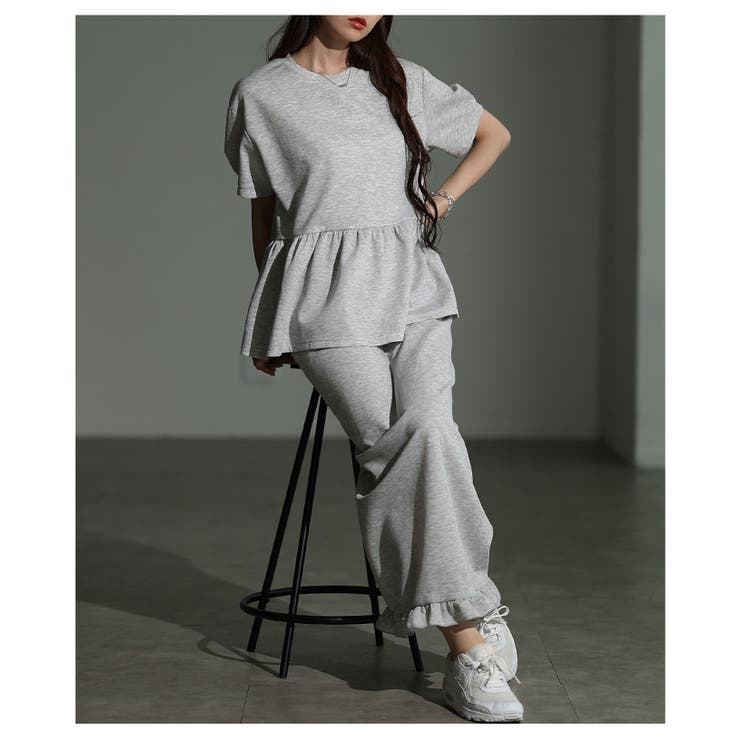 はらぺこさん専用　AOURE　25春夏セットアップ　ブラウン　サイズL あらきさくら様ご着用♡大人シンプルセットアップ 2色 | ecrea