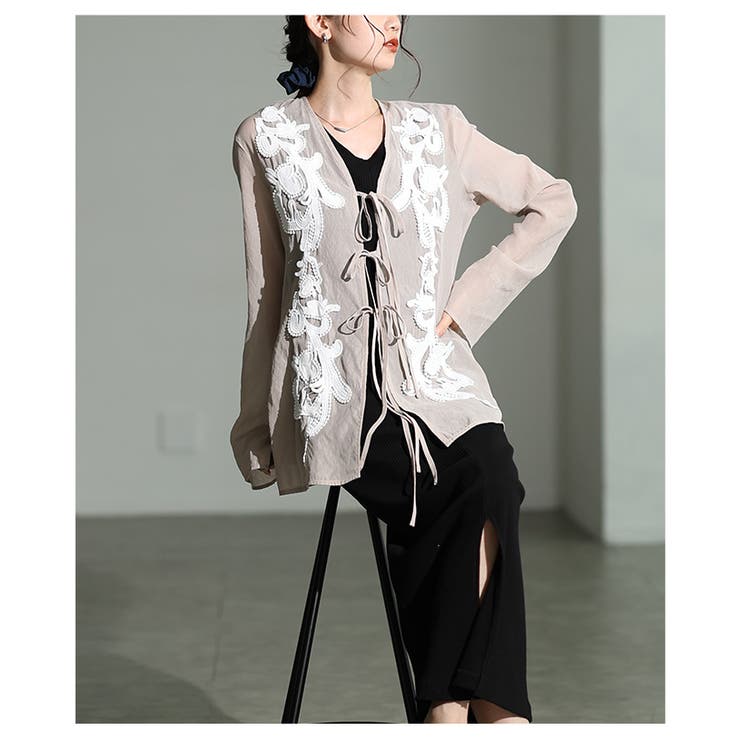 華やぐ魔法を纏うペイズリー調レースシアー重ね着トップス レディース ファッション | Sawa a la mode | 詳細画像4 