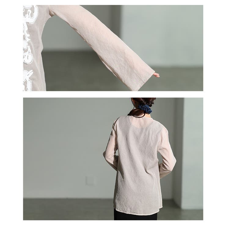 華やぐ魔法を纏うペイズリー調レースシアー重ね着トップス レディース ファッション | Sawa a la mode | 詳細画像5 