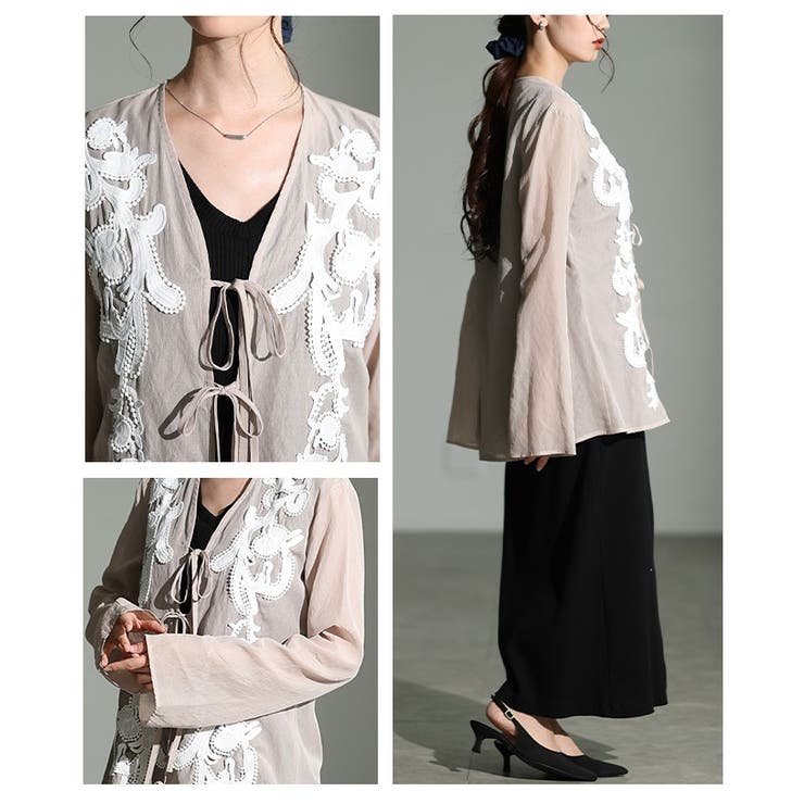 華やぐ魔法を纏うペイズリー調レースシアー重ね着トップス レディース ファッション | Sawa a la mode | 詳細画像17 