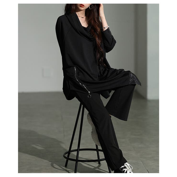 一歩先を行く異素材アシンメトリータートルチュニック レディース ファッション | Sawa a la mode | 詳細画像4 