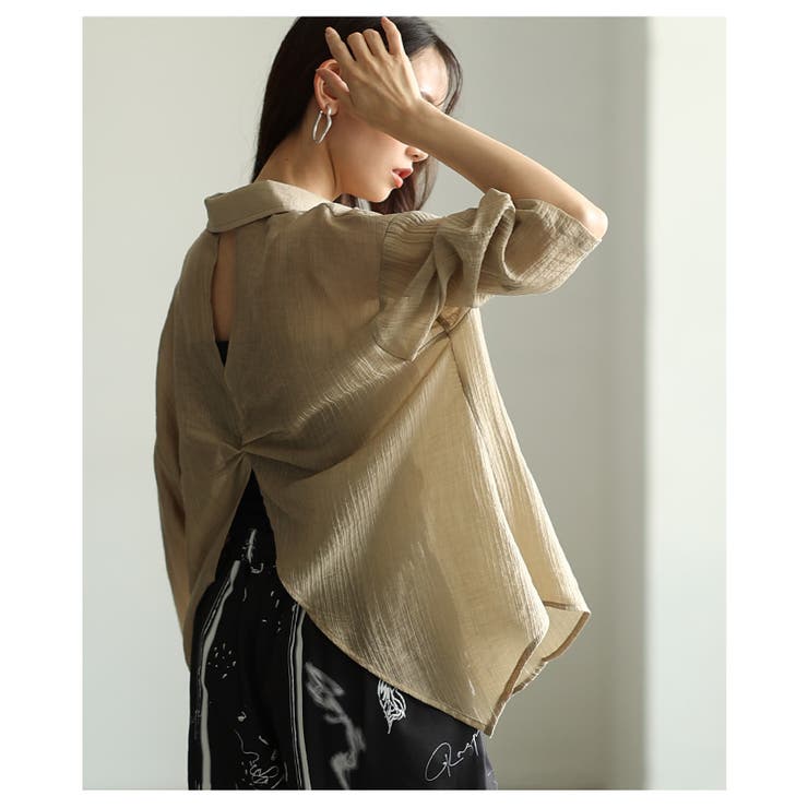 後ろ姿で差をつけるバックシャンシャツトップス レディース ファッション | Sawa a la mode | 詳細画像4 