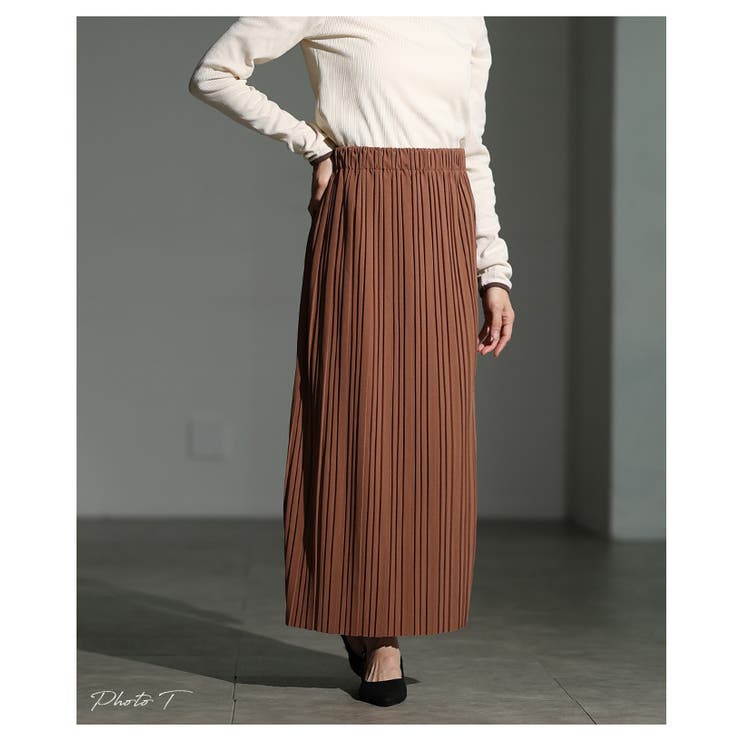 自分好みの丈感で着こなせるプリーツリブタイトスカート レディース ファッション | Sawa a la mode | 詳細画像2 