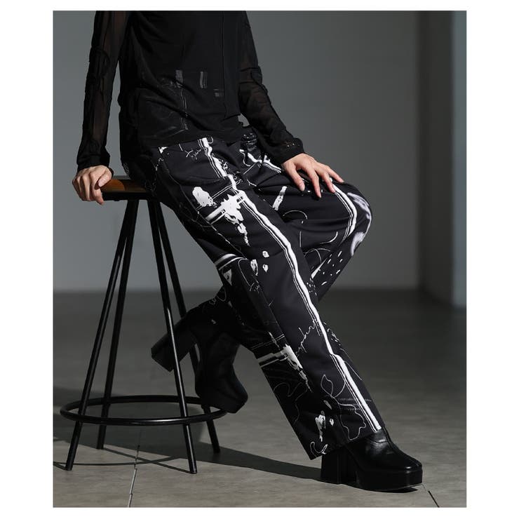 アーティスティックなペイント柄ワイドパンツ レディース ファッション | Sawa a la mode | 詳細画像4 